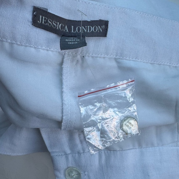 2-pc Women’s Jessica London Linen blend capris set While Size 22/20W - Picture 11 of 12